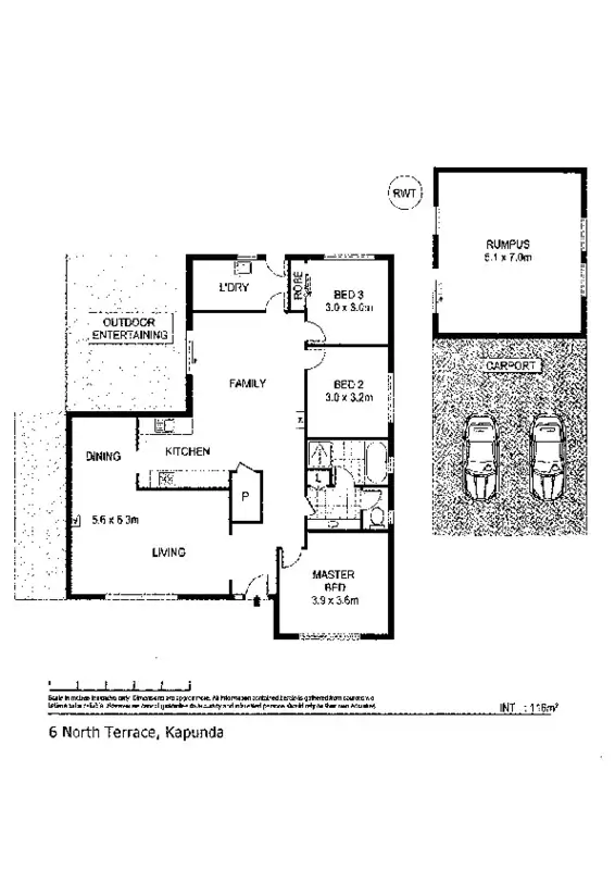 Floorplan of Homely rural property listing, 6 North Terrace, Kapunda SA 5373