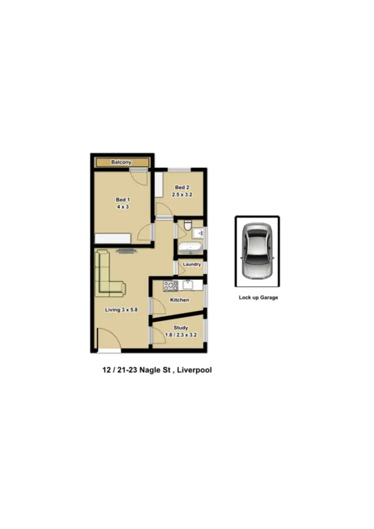 Floorplan of Homely unit listing, 12/21-23 Nagle Street, Liverpool NSW 2170