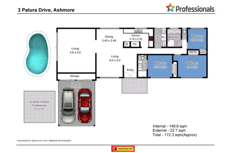 Floorplan of Homely house listing, 3 Patura Drive, Ashmore QLD 4214
