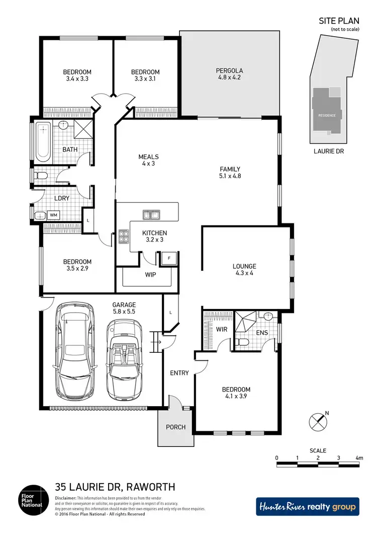 Floorplan of Homely house listing, 35 Laurie Drive, Raworth NSW 2321