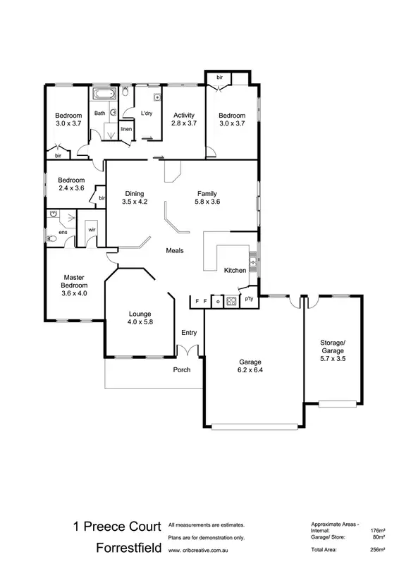 Floorplan of Homely house listing, 1 Preece Court, Forrestfield WA 6058