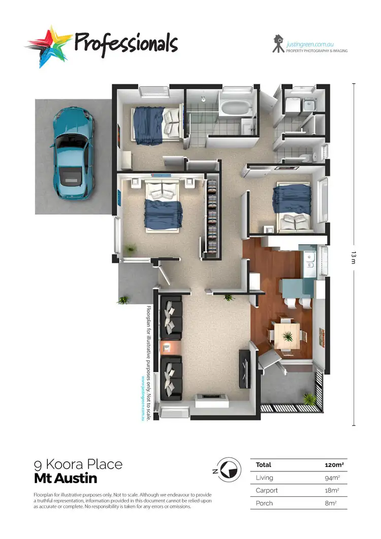 Floorplan of Homely house listing, 9 Koora Place, Wagga Wagga NSW 2650