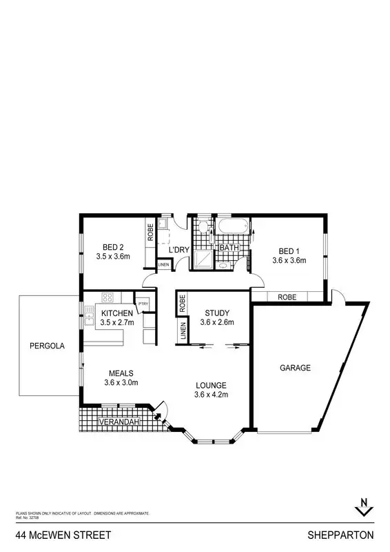 Floorplan of Homely townhouse listing, 44 McEwen Street, Shepparton VIC 3630