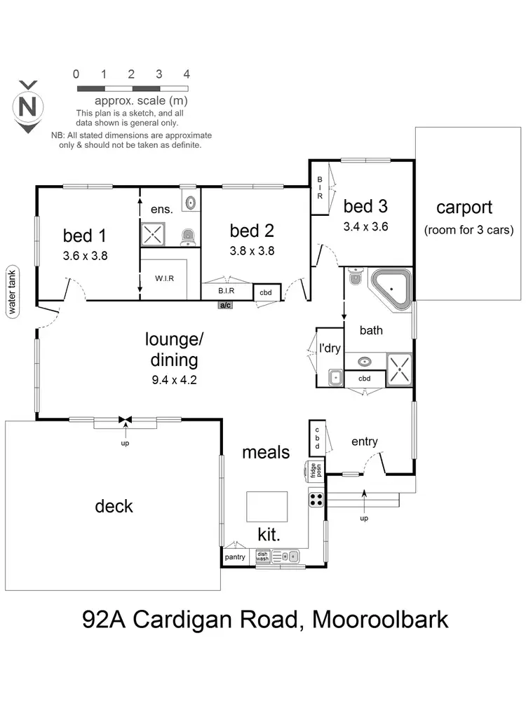 Floorplan of Homely house listing, 92a Cardigan Road, Mooroolbark VIC 3138