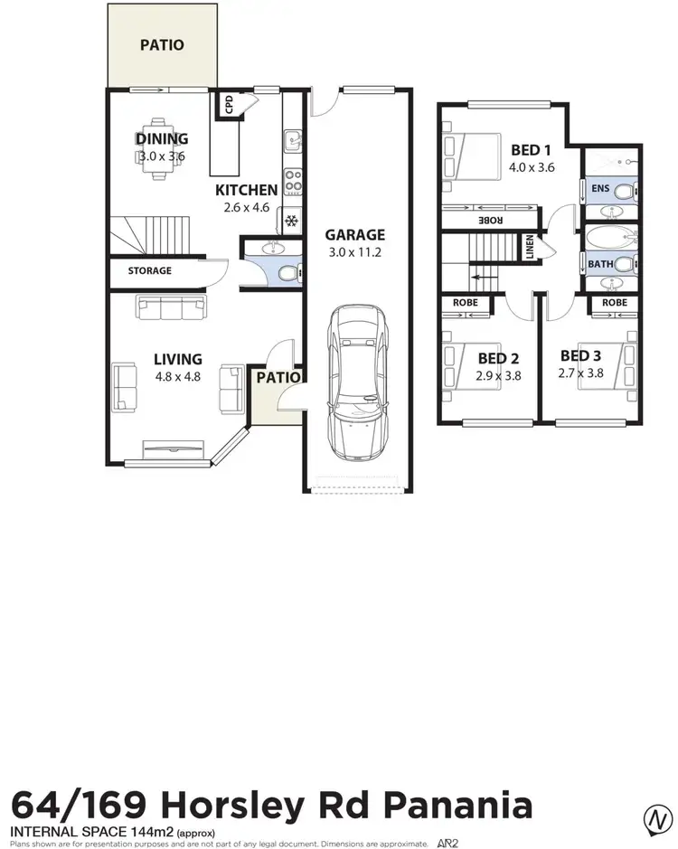 Floorplan of Homely townhouse listing, 64/169 Horsley Road, Panania NSW 2213