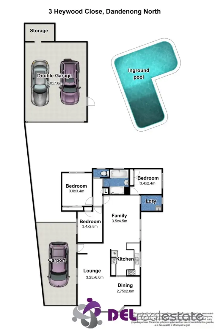 Floorplan of Homely house listing, 3 Heywood Close, Dandenong North VIC 3175