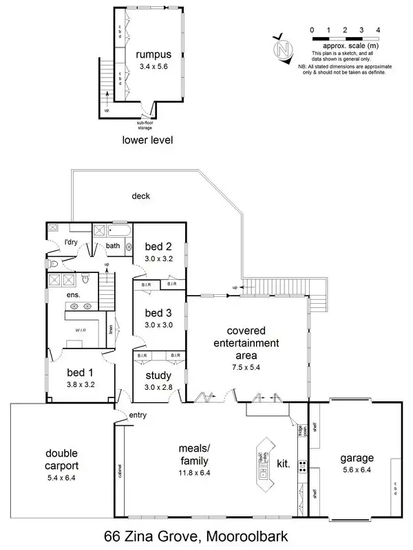 Floorplan of Homely house listing, 66 Zina Grove, Mooroolbark VIC 3138