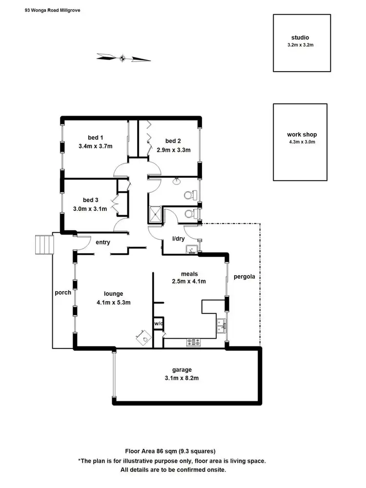 Floorplan of Homely house listing, 93 Wonga Road, Millgrove VIC 3799
