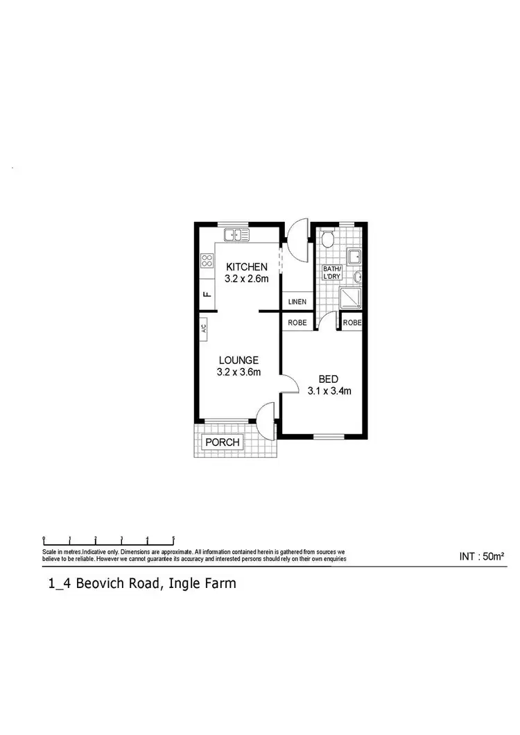 Floorplan of Homely unit listing, 1/4 Beovich Road, Ingle Farm SA 5098