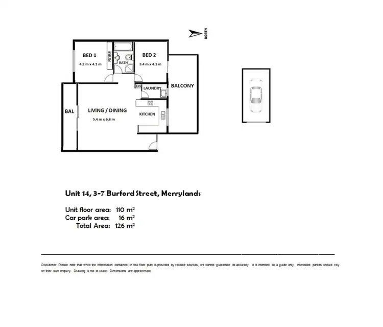 Floorplan of Homely unit listing, 14/3-7 Burford Street, Merrylands NSW 2160