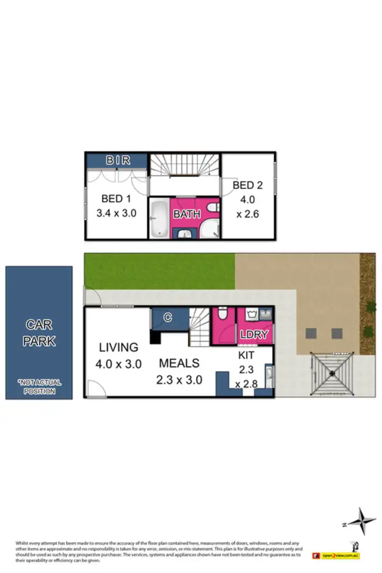 Floorplan of Homely townhouse listing, 1/199 Geelong Road, Kingsville VIC 3012