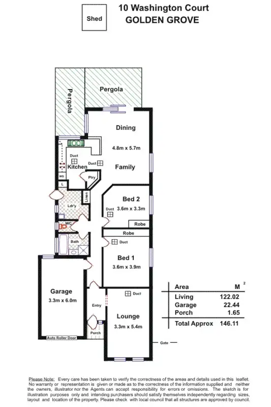 Floorplan of Homely house listing, 10 Washington Court, Golden Grove SA 5125