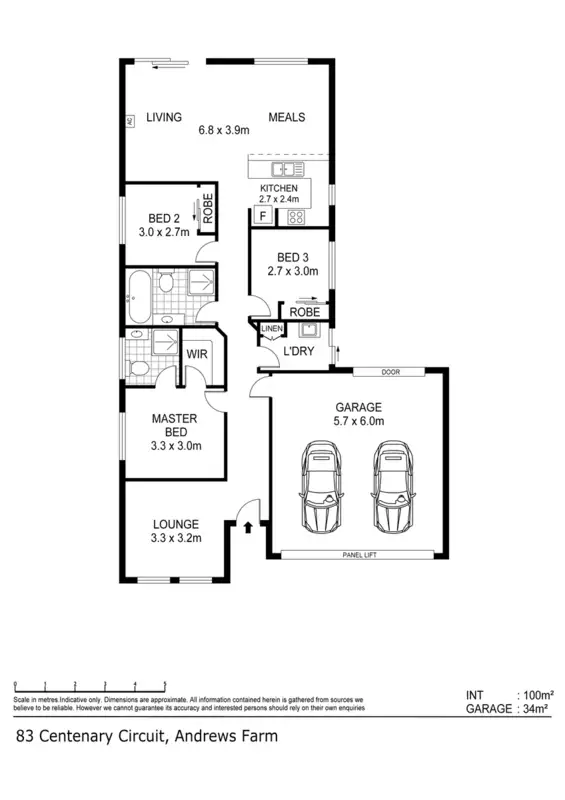 Floorplan of Homely house listing, 83 Centenary Circuit, Andrews Farm SA 5114