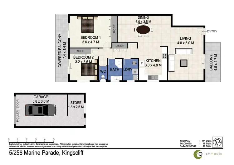 Floorplan of Homely unit listing, 5/256 Marine Parade, Kingscliff NSW 2487