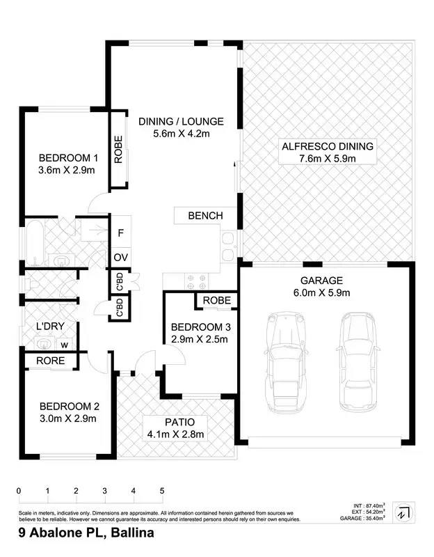 Floorplan of Homely house listing, 9 Abalone Place, Ballina NSW 2478