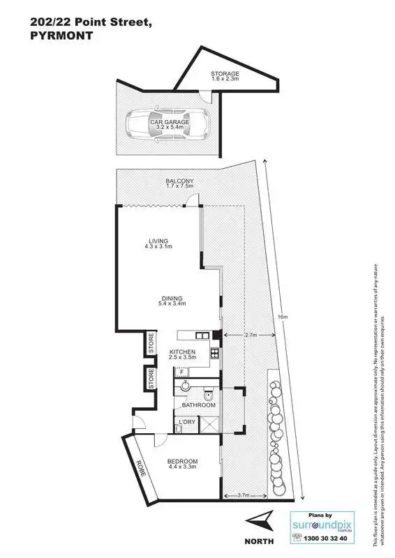 Floorplan of Homely apartment listing, 202/22 Point Street, Pyrmont NSW 2009
