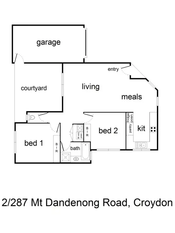 Floorplan of Homely unit listing, 2/287 Mt Dandenong Road, Croydon VIC 3136