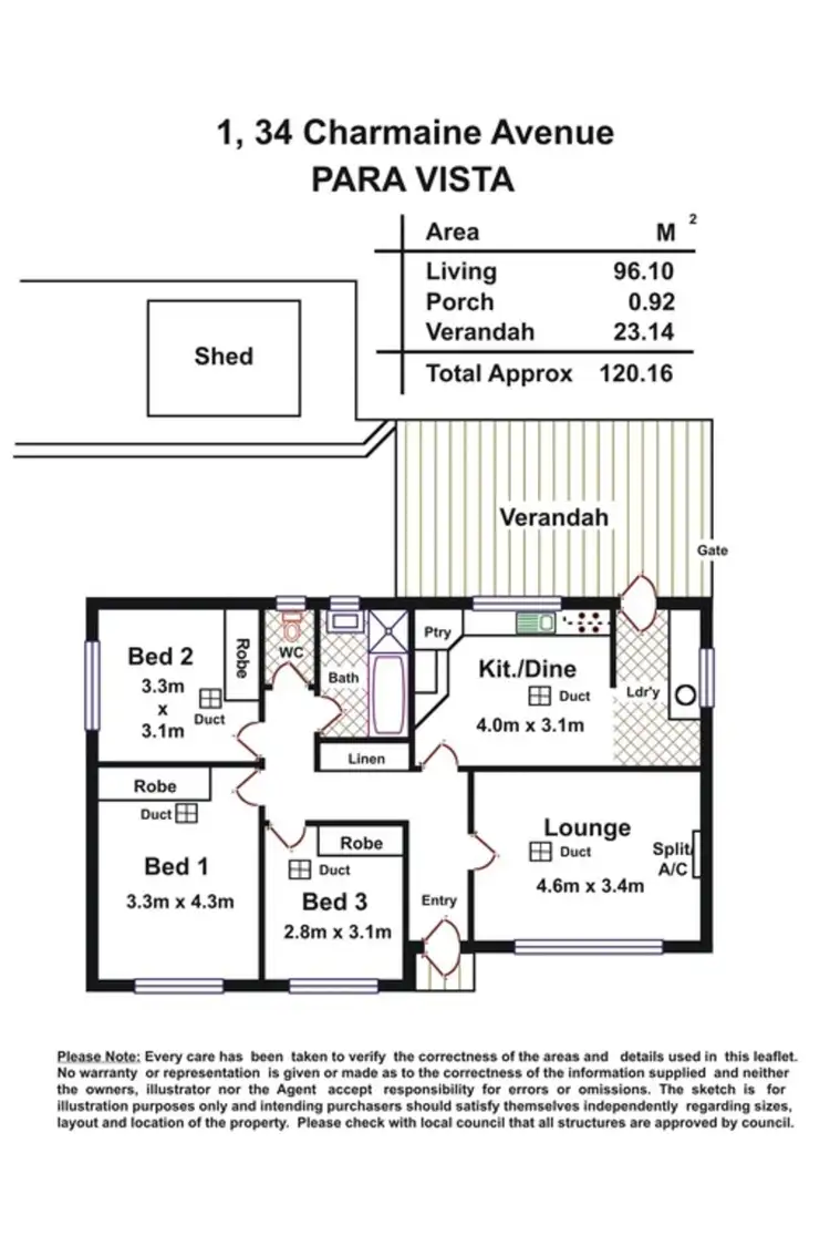 Floorplan of Homely house listing, 1/34 Charmaine Avenue, Para Vista SA 5093