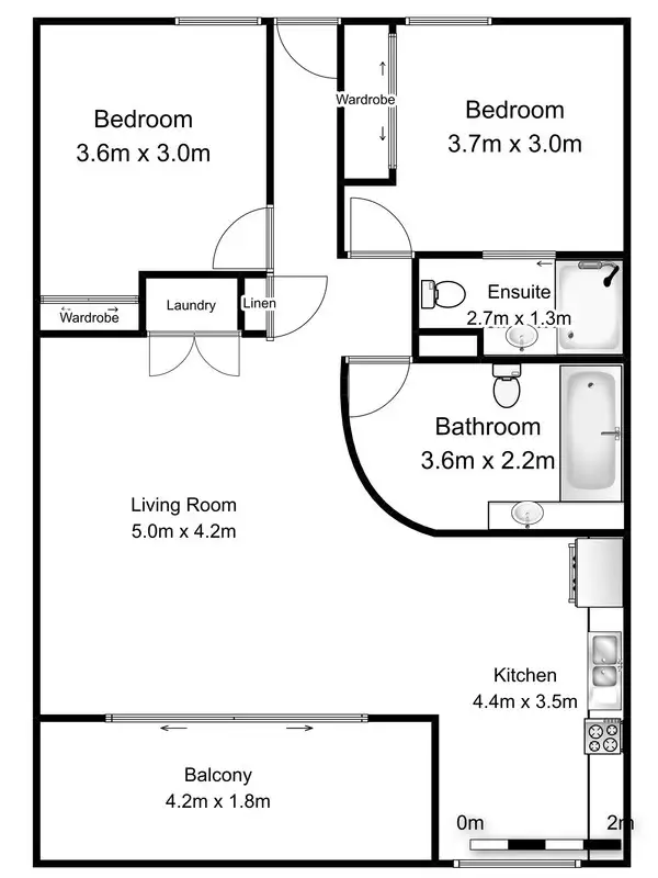 Floorplan of Homely unit listing, 302/3-7 Grandview Street, East Ballina NSW 2478