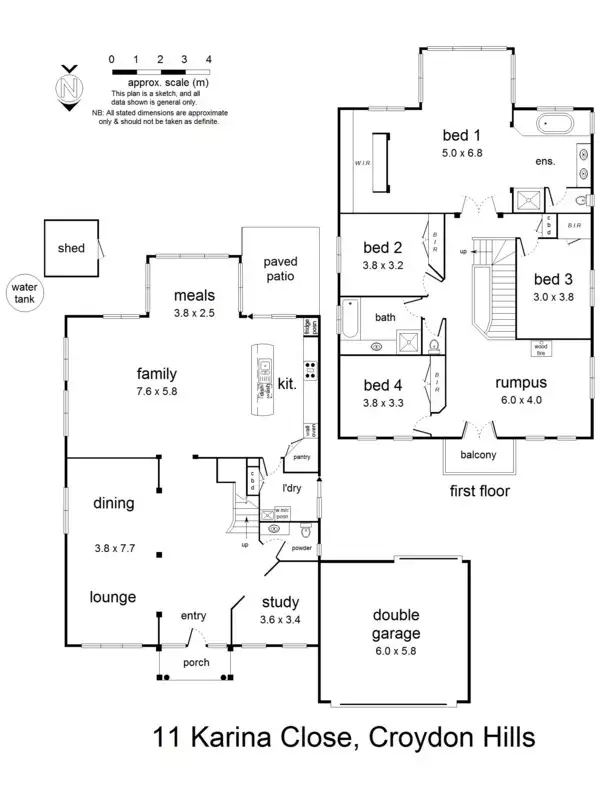 Floorplan of Homely house listing, 11 Karina Close, Croydon Hills VIC 3136