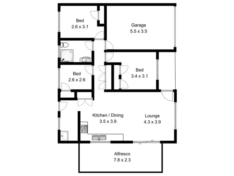 Floorplan of Homely unit listing, 1/11 Henry Philp Avenue, Ballina NSW 2478