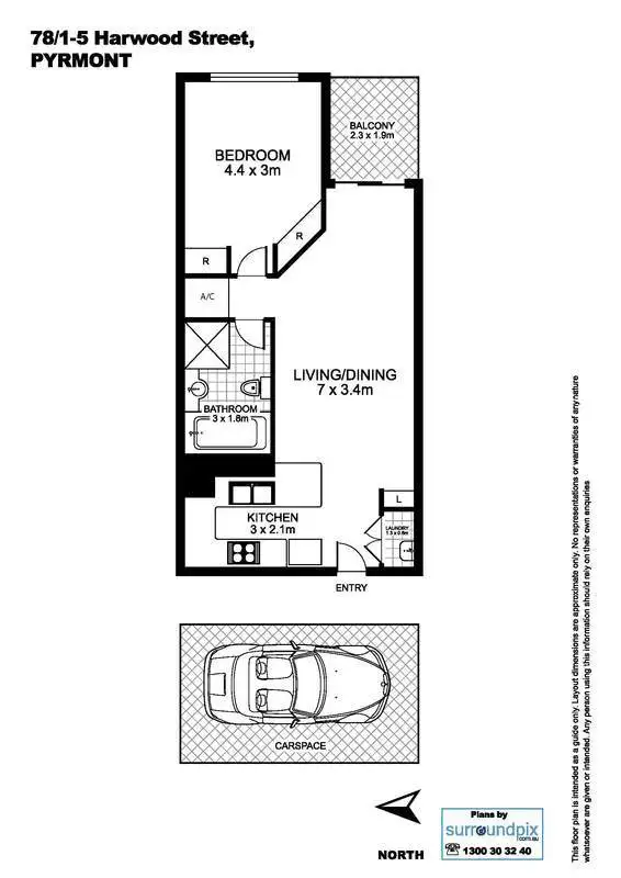 Floorplan of Homely apartment listing, 78/1 Harwood Street, Pyrmont NSW 2009