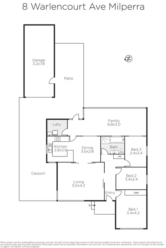 Floorplan of Homely house listing, 8 Warlencourt Avenue, Milperra NSW 2214