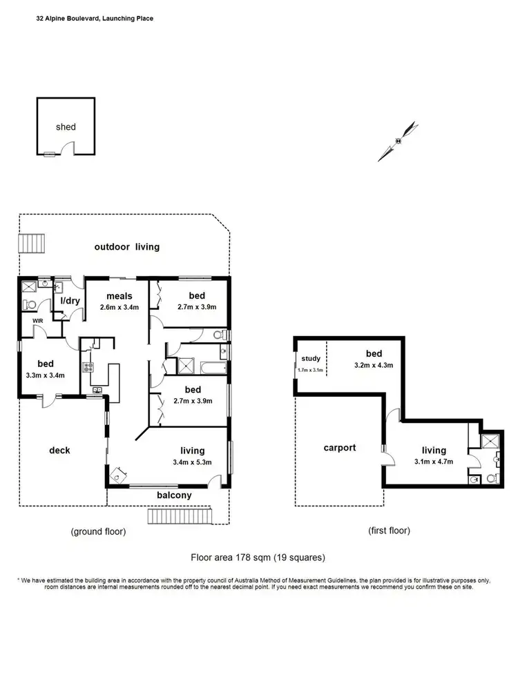 Floorplan of Homely house listing, 32 Alpine Boulevard, Launching Place VIC 3139