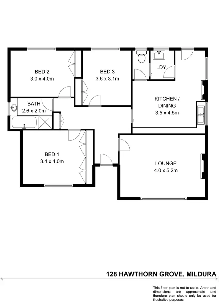 Floorplan of Homely house listing, 128 Hawthorn Grove, Mildura VIC 3500