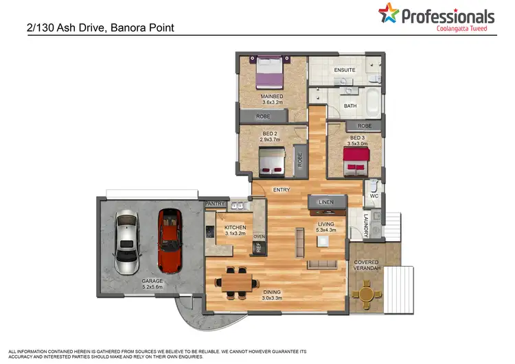 Floorplan of Homely semi-detached listing, 2/130-132 Ash Drive, Banora Point NSW 2486
