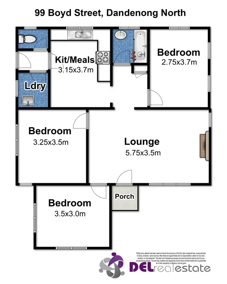 Floorplan of Homely house listing, 99 Boyd Street, Dandenong North VIC 3175