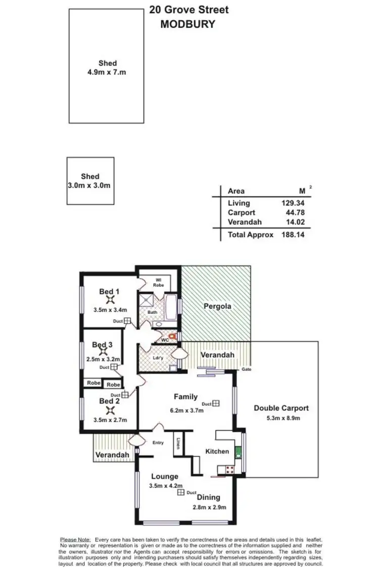 Floorplan of Homely house listing, 20 Grove Street, Modbury SA 5092