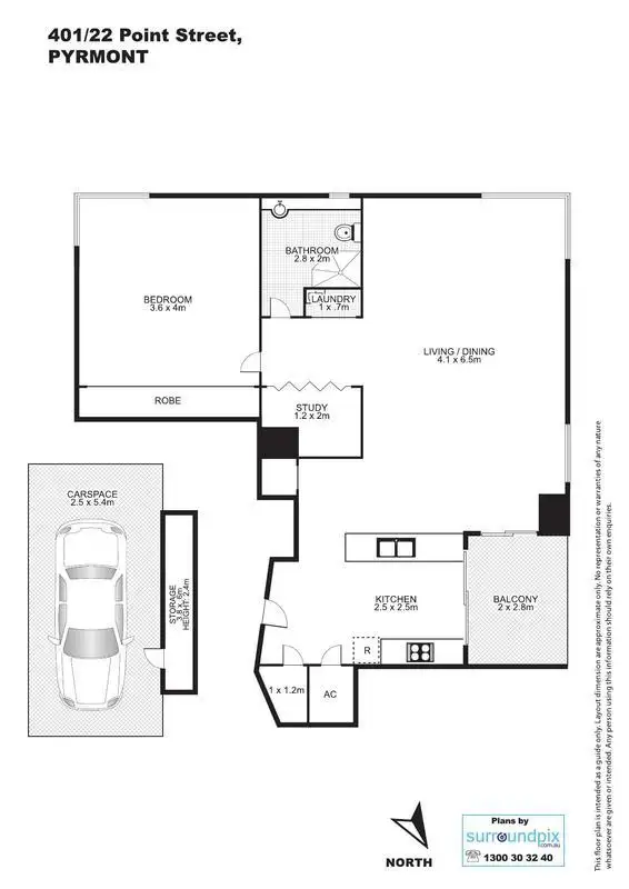 Floorplan of Homely apartment listing, 401/22 Point Street, Pyrmont NSW 2009
