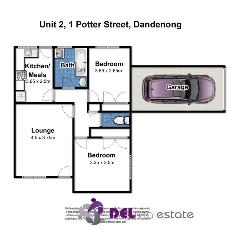 Floorplan of Homely apartment listing, 2/1 Potter Street, Dandenong VIC 3175