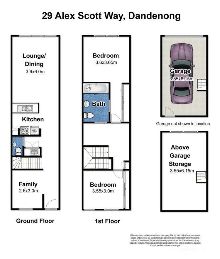 Floorplan of Homely townhouse listing, 29 Alex Scott Way, Dandenong VIC 3175
