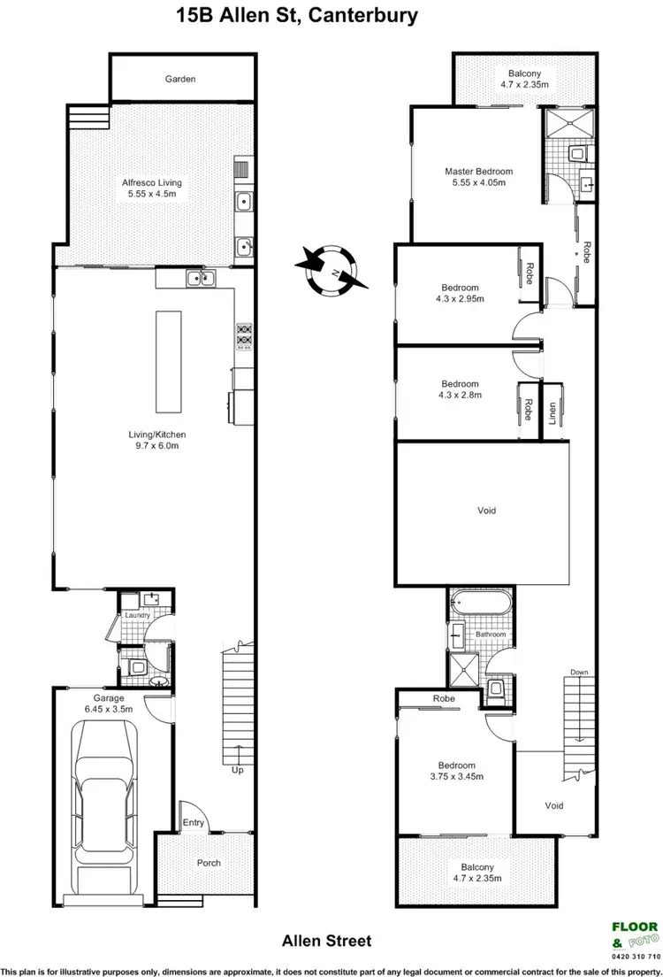 Floorplan of Homely semi-detached listing, 15B Allen Street, Canterbury NSW 2193