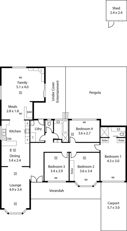Floorplan of Homely house listing, 4 Rayleigh Avenue, Highbury SA 5089