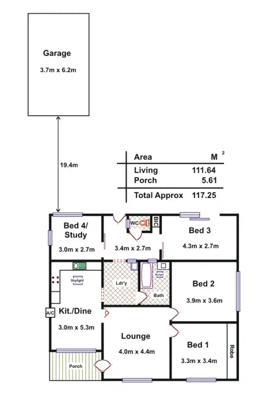 Floorplan of Homely house listing, 19 Poole Street, Osborne SA 5017