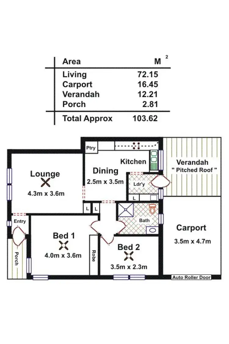 Floorplan of Homely unit listing, 1/45 Kalgoorlie Road, Largs Bay SA 5016
