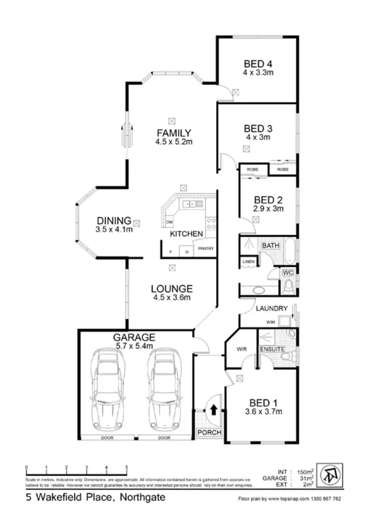 Floorplan of Homely house listing, 5 Wakefield Place, Northgate SA 5085