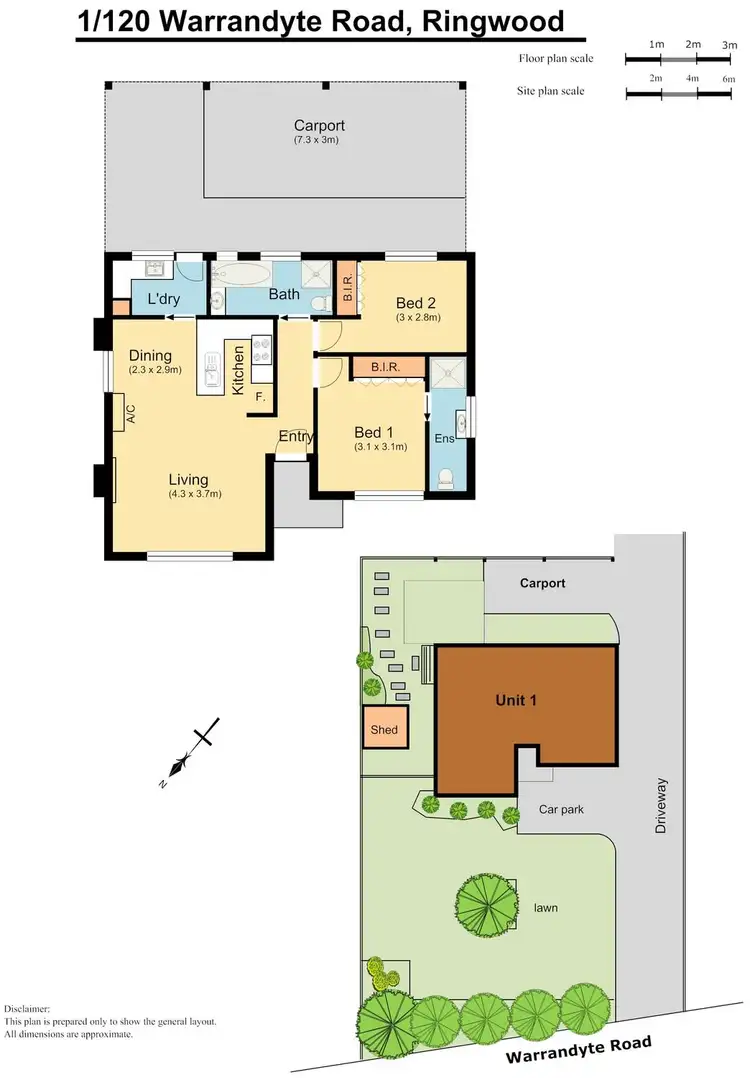 Floorplan of Homely unit listing, 1/120 Warrandyte Road, Ringwood VIC 3134