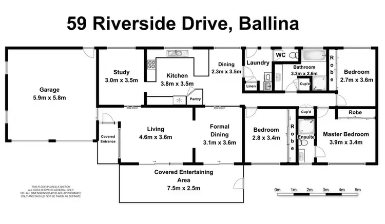 Floorplan of Homely house listing, 59 Riverside Drive, Ballina NSW 2478