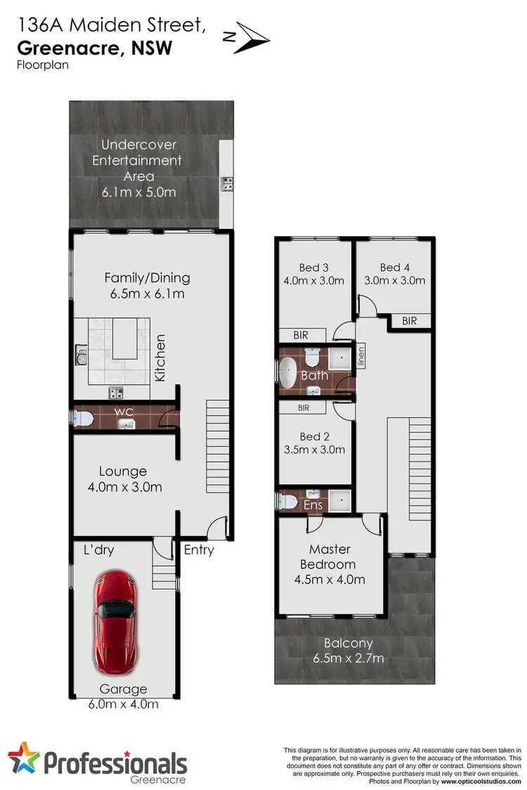 Floorplan of Homely semi-detached listing, 136A Maiden Street, Greenacre NSW 2190