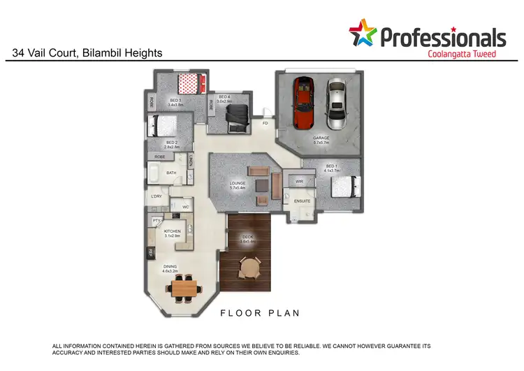 Floorplan of Homely house listing, 34 Vail Court, Bilambil Heights NSW 2486