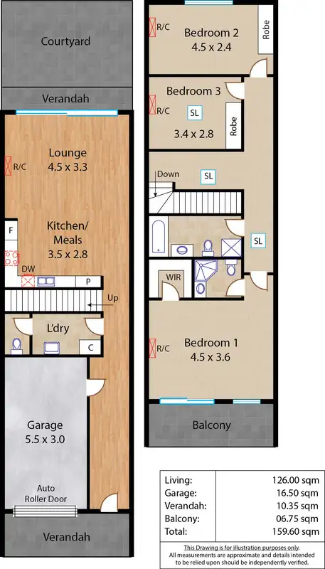 Floorplan of Homely townhouse listing, 33 Robinson Street, Mawson Lakes SA 5095