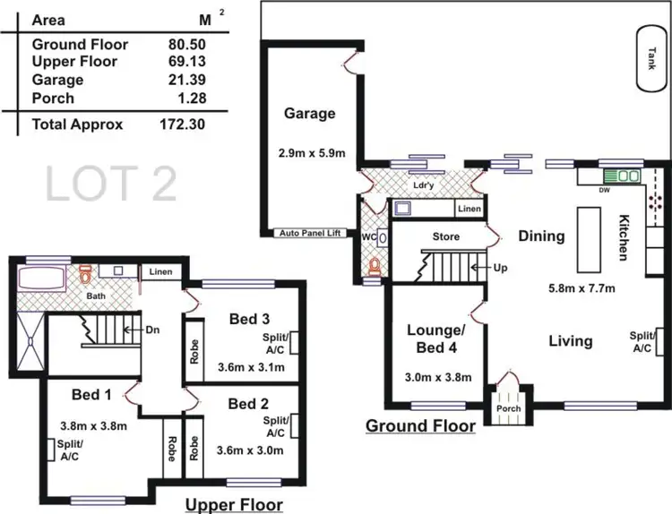 Floorplan of Homely townhouse listing, 2 & 3/7 Lonsdale Street, Woodville North SA 5012