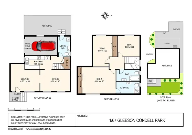 Floorplan of Homely townhouse listing, 1/67 Gleeson Avenue, Condell Park NSW 2200