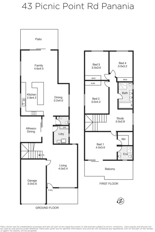 Floorplan of Homely semi-detached listing, 43 Picnic Point Road, Panania NSW 2213