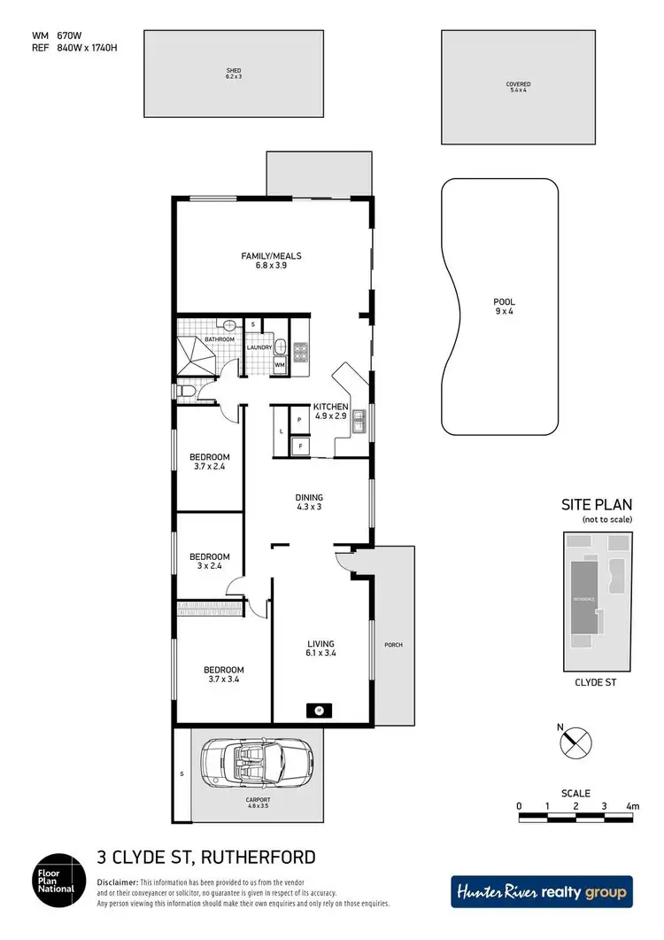 Floorplan of Homely house listing, 3 Clyde Street, Rutherford NSW 2320