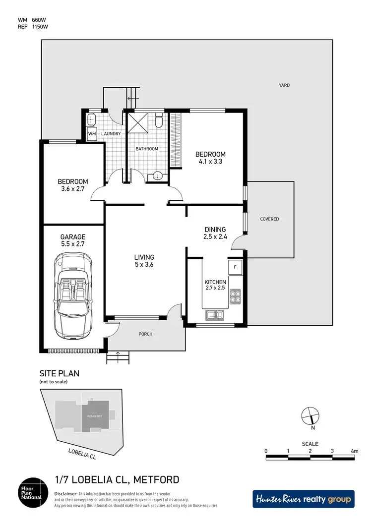 Floorplan of Homely semi-detached listing, 1/7 Lobelia Close, Metford NSW 2323
